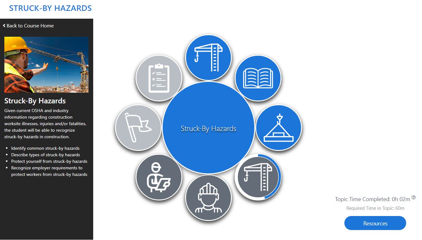 Course Interface for a Topic