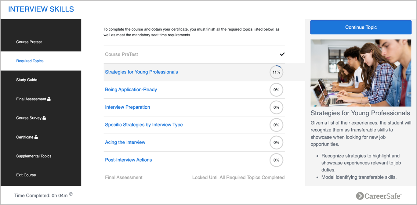 Interview Skills updates screenshot